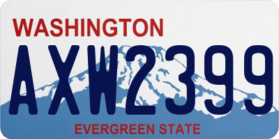 WA license plate AXW2399