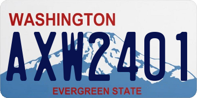 WA license plate AXW2401