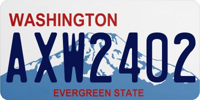WA license plate AXW2402
