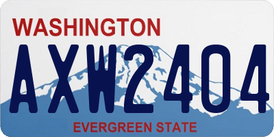 WA license plate AXW2404