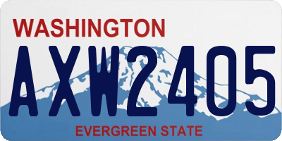WA license plate AXW2405