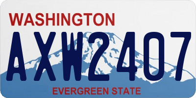 WA license plate AXW2407