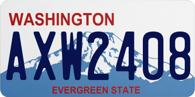 WA license plate AXW2408