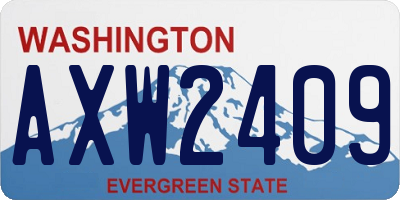 WA license plate AXW2409