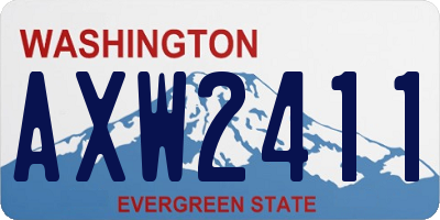 WA license plate AXW2411