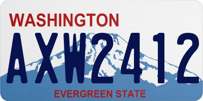 WA license plate AXW2412