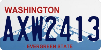 WA license plate AXW2413