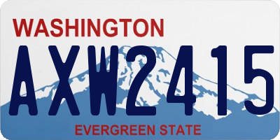 WA license plate AXW2415