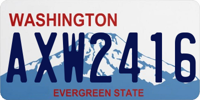 WA license plate AXW2416