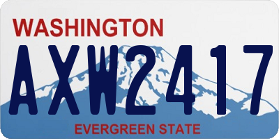 WA license plate AXW2417