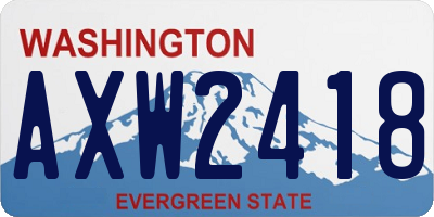 WA license plate AXW2418