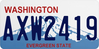 WA license plate AXW2419