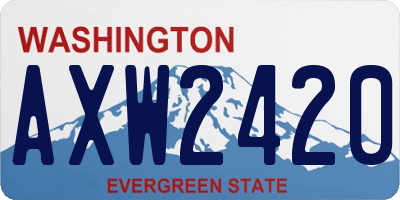 WA license plate AXW2420