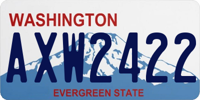 WA license plate AXW2422