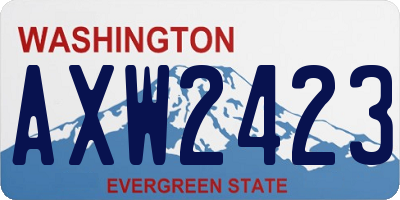 WA license plate AXW2423