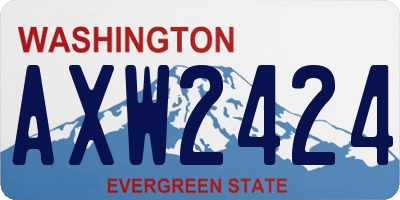 WA license plate AXW2424
