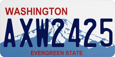 WA license plate AXW2425
