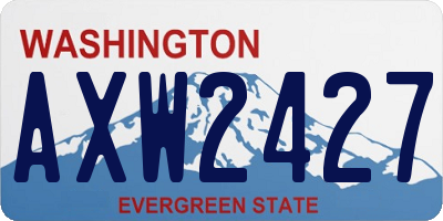 WA license plate AXW2427