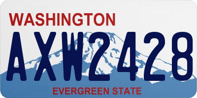 WA license plate AXW2428