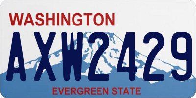 WA license plate AXW2429