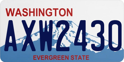 WA license plate AXW2430