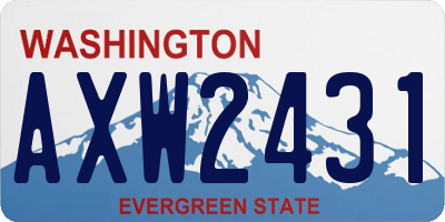 WA license plate AXW2431