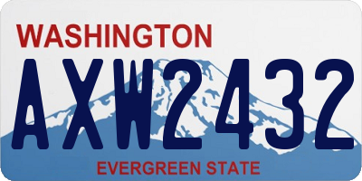 WA license plate AXW2432