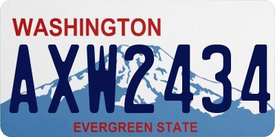 WA license plate AXW2434