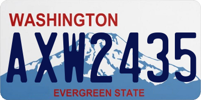 WA license plate AXW2435
