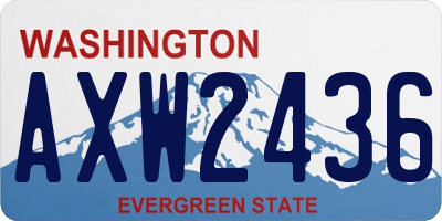 WA license plate AXW2436