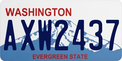 WA license plate AXW2437