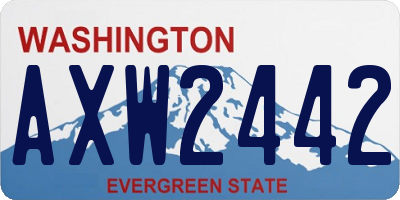 WA license plate AXW2442