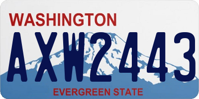 WA license plate AXW2443