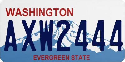 WA license plate AXW2444