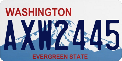 WA license plate AXW2445