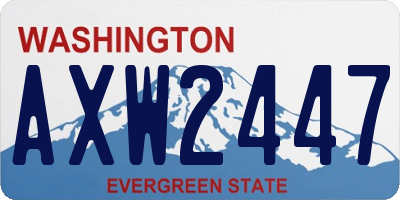 WA license plate AXW2447