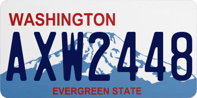 WA license plate AXW2448