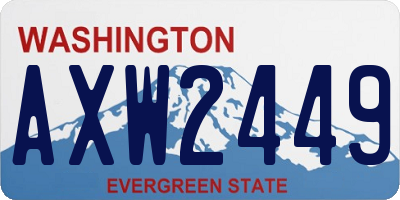 WA license plate AXW2449