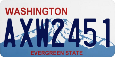 WA license plate AXW2451