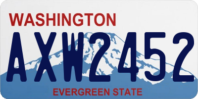 WA license plate AXW2452