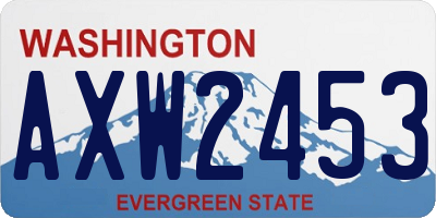WA license plate AXW2453