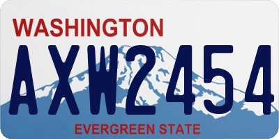 WA license plate AXW2454