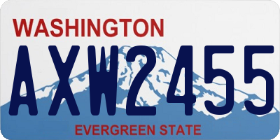 WA license plate AXW2455