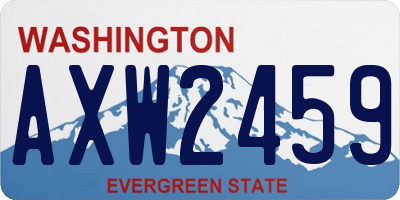 WA license plate AXW2459