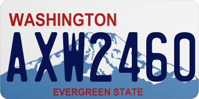 WA license plate AXW2460