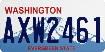 WA license plate AXW2461
