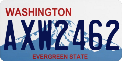 WA license plate AXW2462