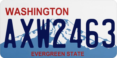 WA license plate AXW2463