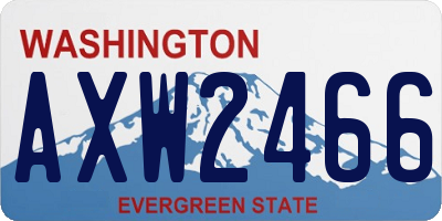 WA license plate AXW2466