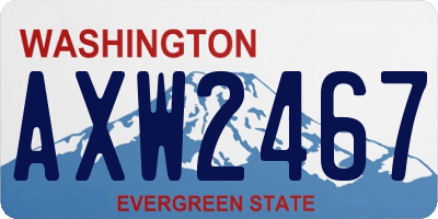WA license plate AXW2467